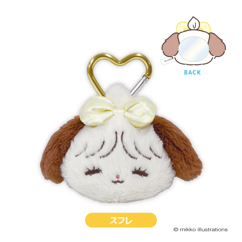 mikko illustrations|Fluffy Mirror Mascot| H105xW148xD45mm approx.
