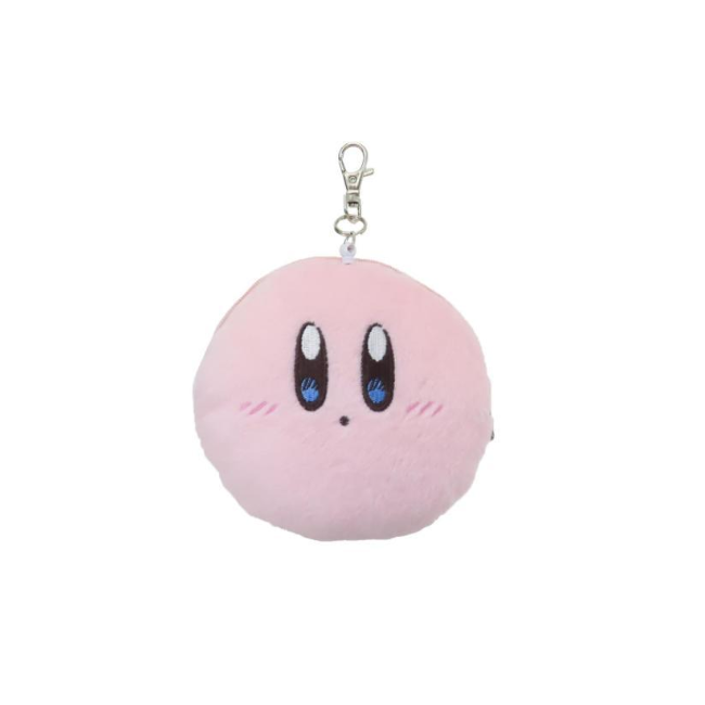 Kirby|Face Plush Pass Case Pouch with Reel|128×40mm approx.