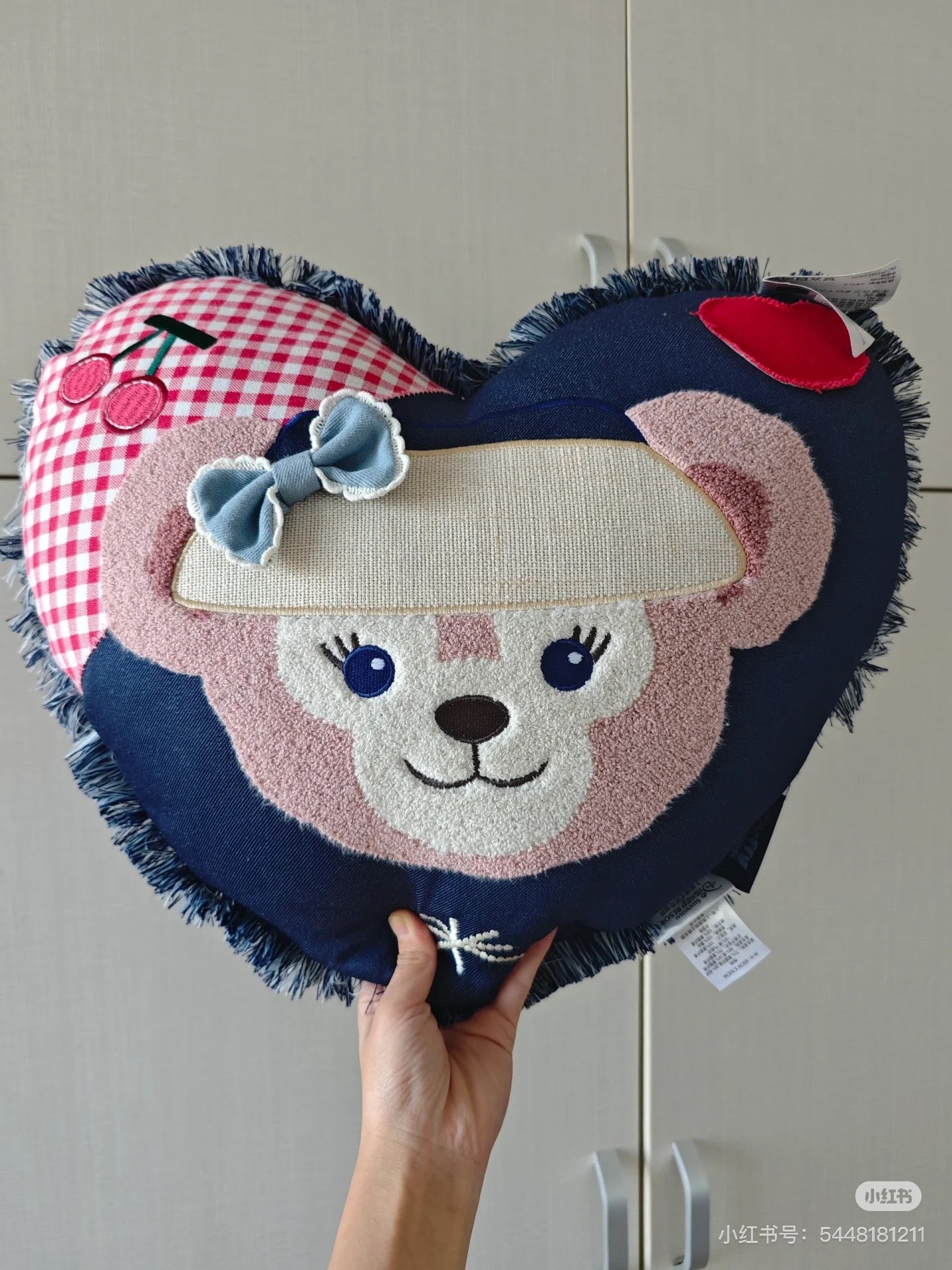 Disney SH|牛仔系列ShellieMay雪莉玫&LinaBell玲娜贝儿双面图案爱心抱枕/靠垫