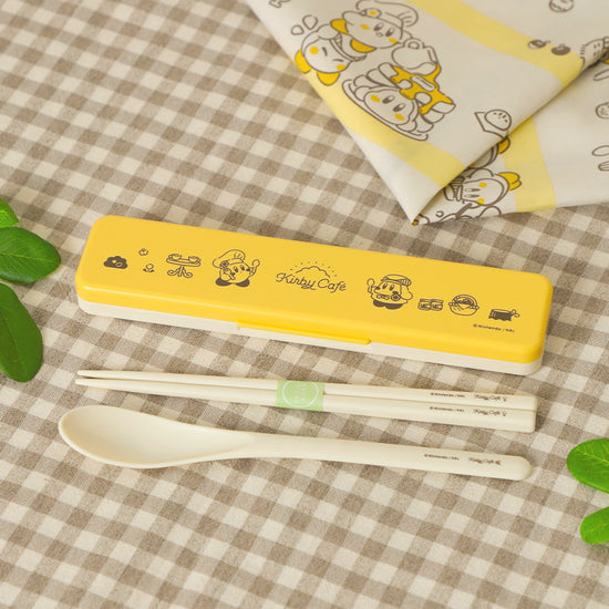 Kirby星之卡比｜cafe限定日本制抗菌耐热筷子/勺子二合一套装/洗碗机可用｜长约18cm