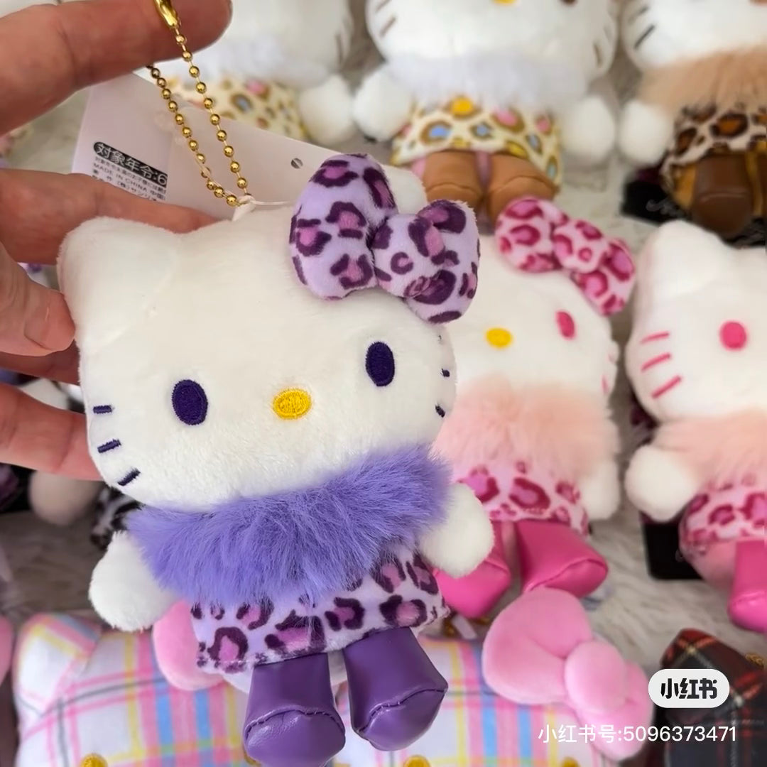 HelloKitty|Sanrio 50th Anniversary Collection Standard Leopard Mascot Holder /Plush Keychain|85x100x45mm approx.