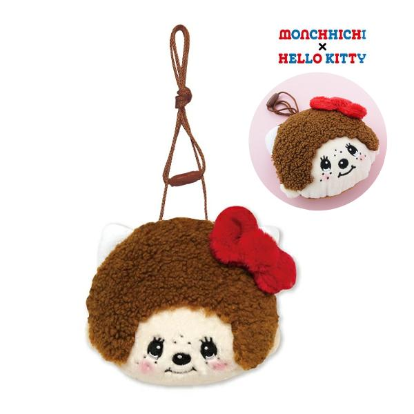 Monchhichi|Monchhichi × Sanrio Mascot Neck Pouch - Hello Kitty|123×130×50mm approx.