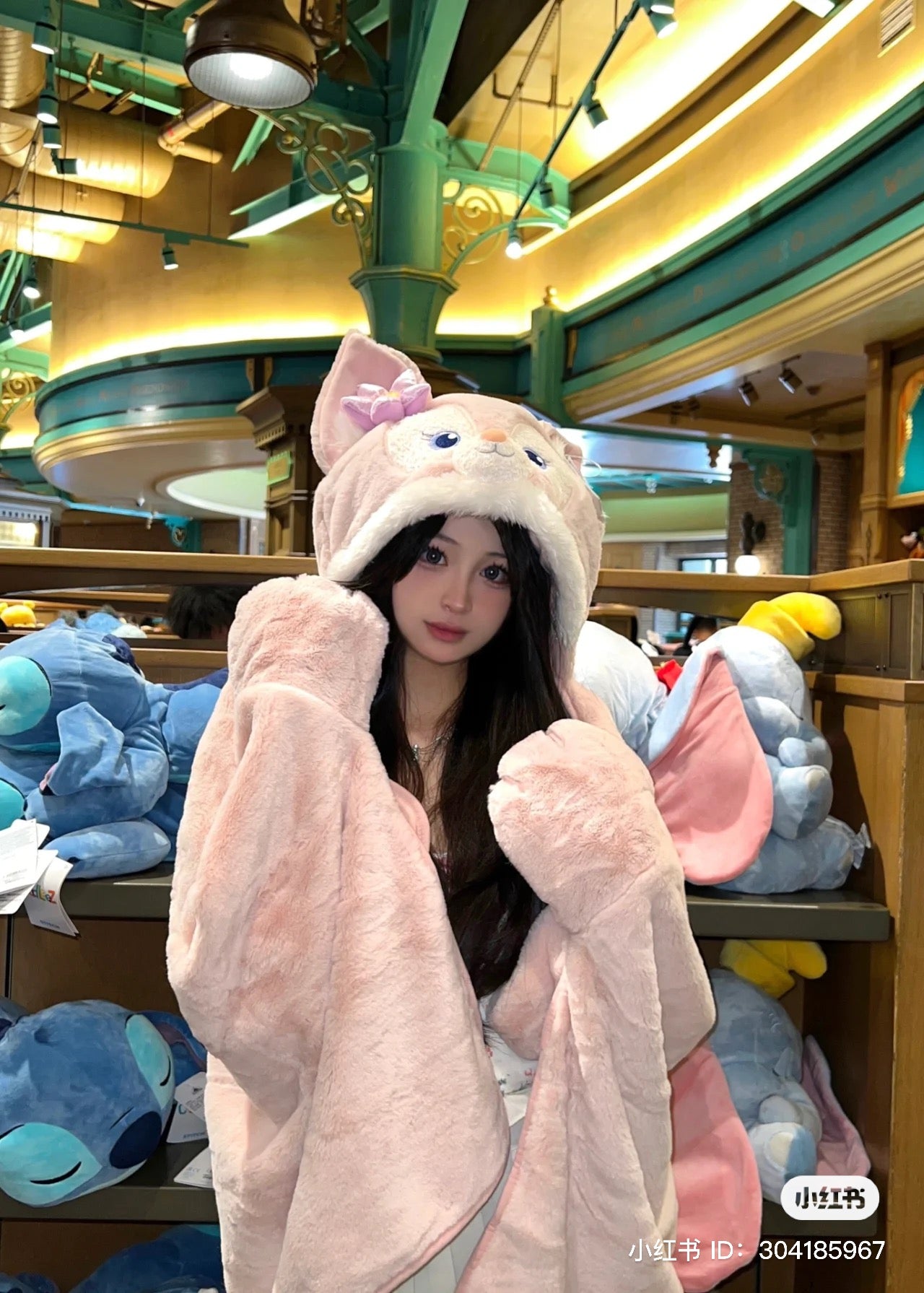 Disney SH|贝儿带帽超柔软毛毯/披毯/披风/斗篷