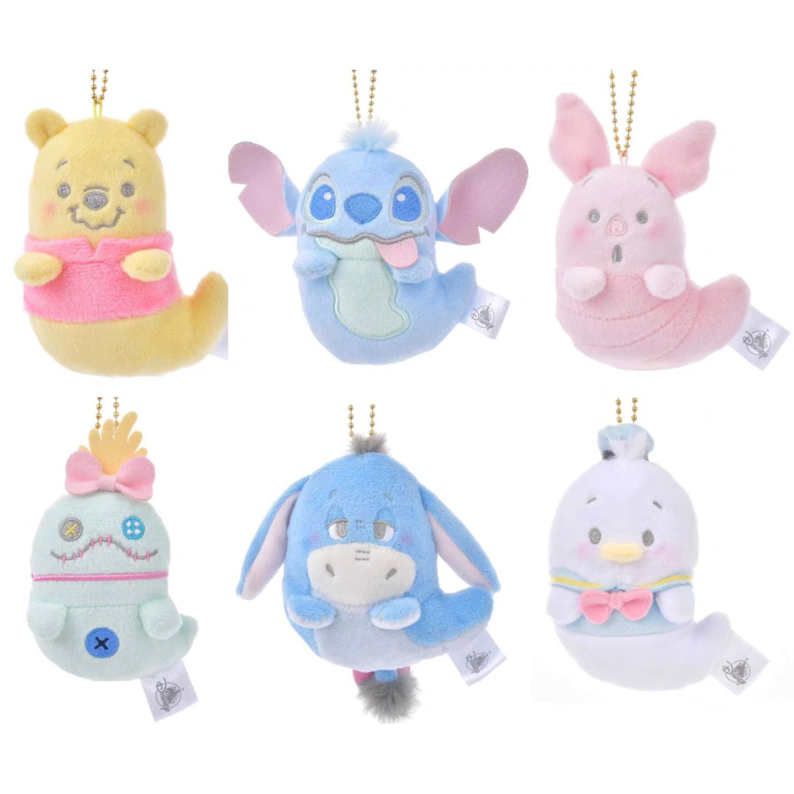 Disney迪士尼|Fluffy Plush Keychain/ Halloween Ghost万圣节幽灵扁扁毛绒挂件/包挂| 约10.5 × 7 × 5cm