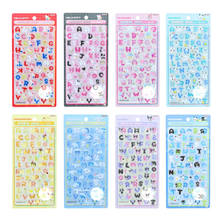 Sanrio|Moji Standard Bonbon Drop Puffy 3D Stickers|95×170×5mm approx.