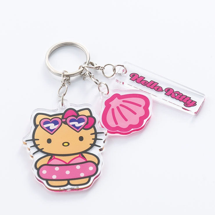 Sanrio三丽鸥|Avail联名黑皮hello kitty海边带游泳圈钥匙扣