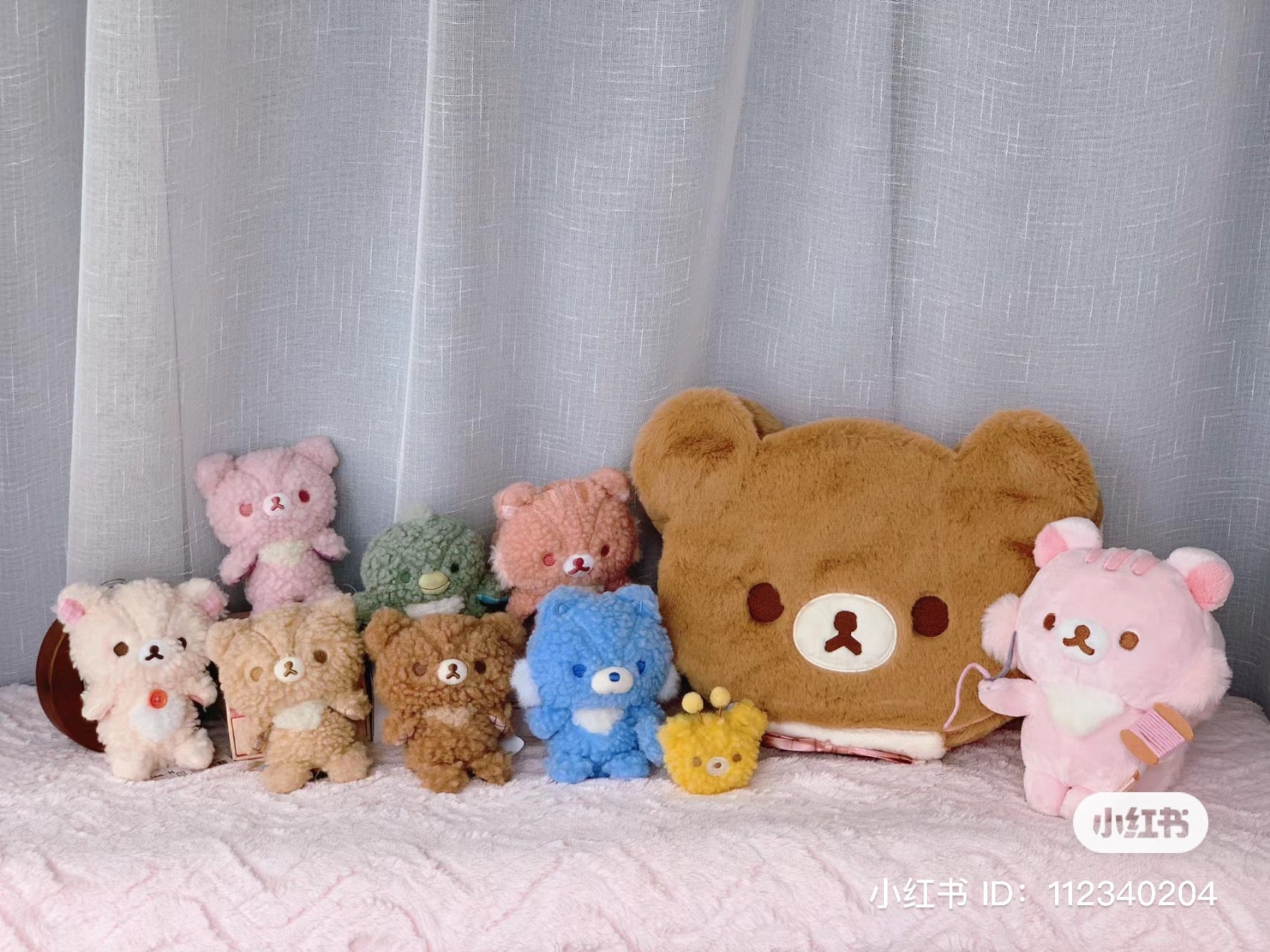 Rilakkuma轻松熊|花环茶会限定毛茸茸手玉公仔/玩偶|约80 x 70 x 40 mm