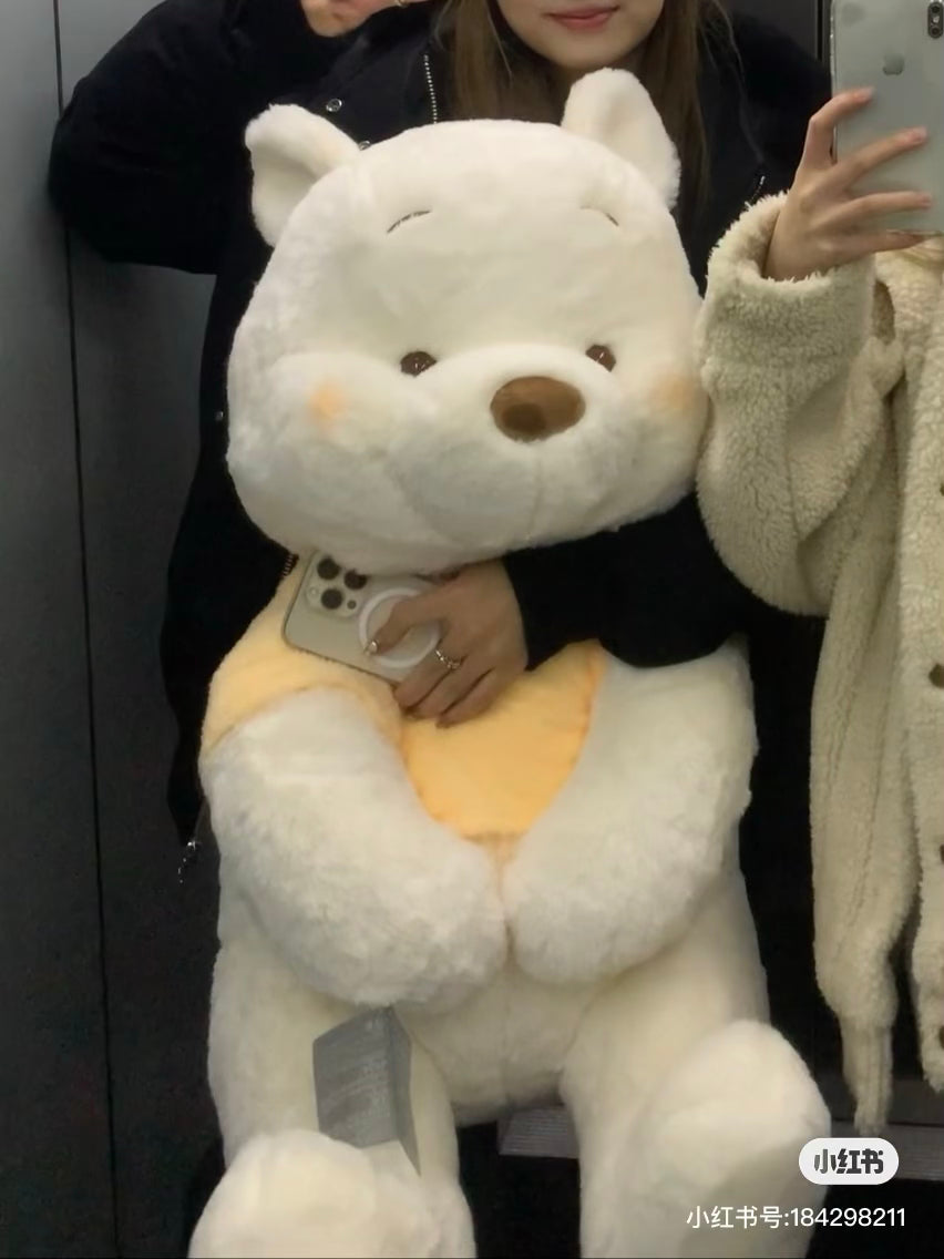 Disney|冬日白色限定超大巨型蜜蜂噗噗/抱起来巨舒服/送女友最佳礼物|高さ約73×幅43×奥行き57(cm)