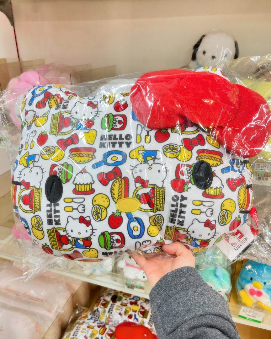 Hello kitty凯蒂猫|50周年限定kitty大脸印抱枕|约42×13×31cm