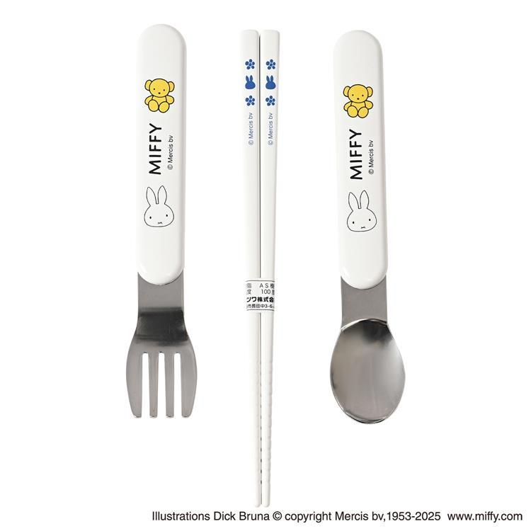 Miffy|Flower Blue Dress Bento Lunch Cutlery Set Spoon Fork Chopstick| 187×77×18mm approx.