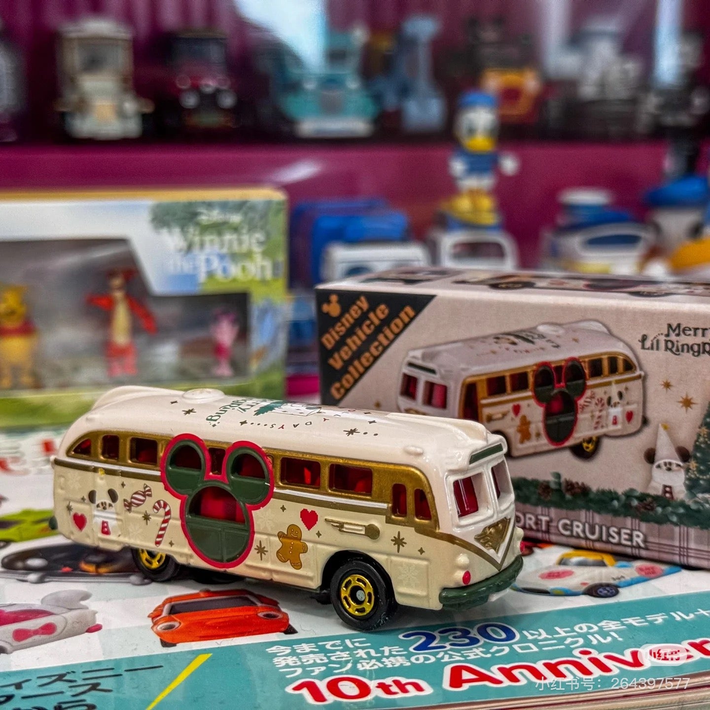 Disney迪士尼 |东迪2024圣诞精灵妖精米奇系列Tomica多美卡巴士玩具车模型