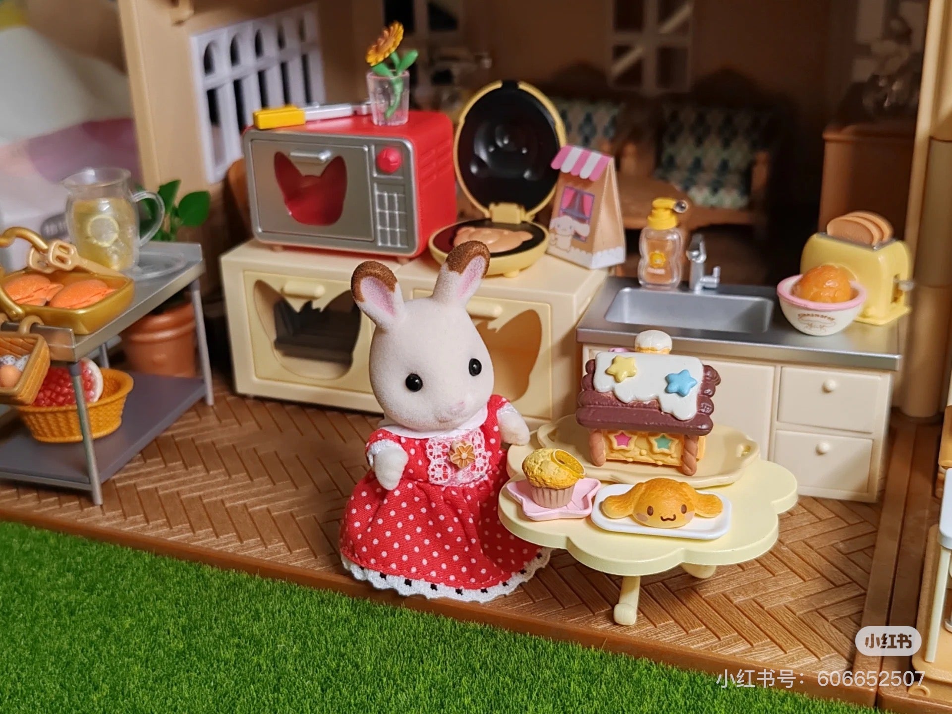 SylvanianFamilies森贝儿家族|Chocolat Rabbit Girl巧克力兔妹妹植绒站宝/玩具/过家家