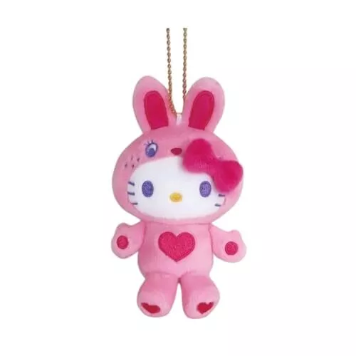 HelloKitty|Sanrio 50th Anniversary Collection Colorful Bunny Mascot Holder /Plush Keychain|H12.5 x W8.5 x D4.5cm approx.