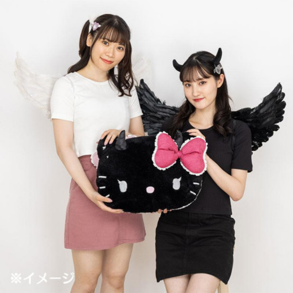 Hello kitty凯蒂猫|Sanrio Original Face-shaped Cushion - Hello Kitty / Angel and Little Devil天使恶魔双面大脸抱枕|约43×18×30cm