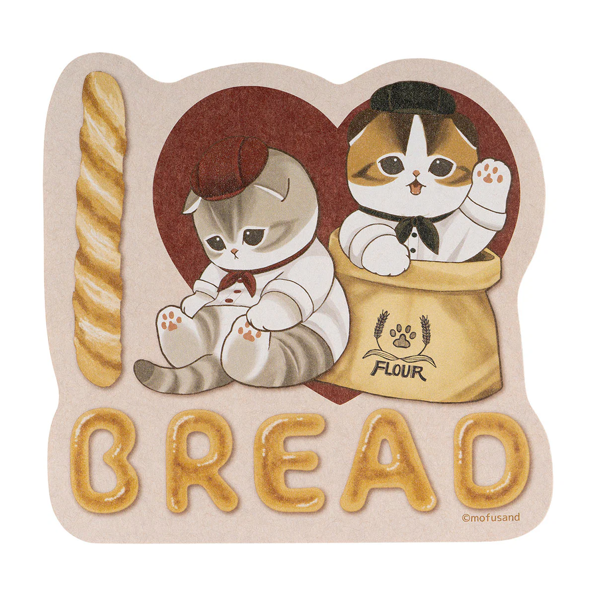 Mofusand|Mofumofu Bakery BIG Sticker |H120 x W119mm approx.