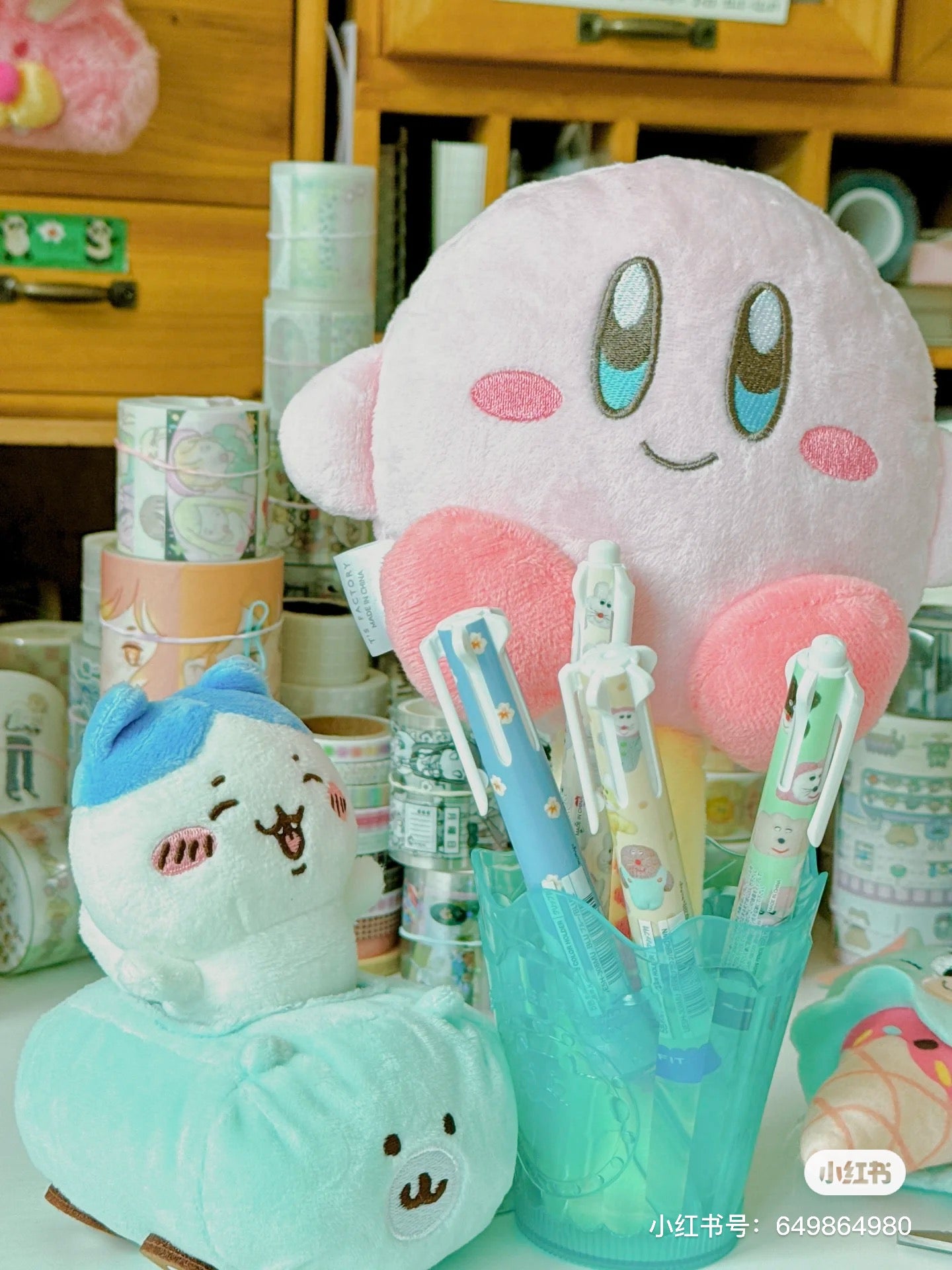 Kirby星之卡比|萌萌大脸便携手持镜|约H248×W173×D35mm