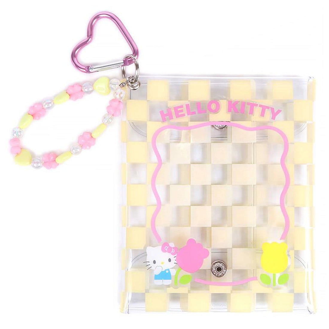 Sanrio|郁金香系列角色花花防水爱心扣透明挂链包/钥匙包/零钱包/airpods耳机收纳包/挂件/娃包/痛包|約幅12×奥行2×高さ15cm