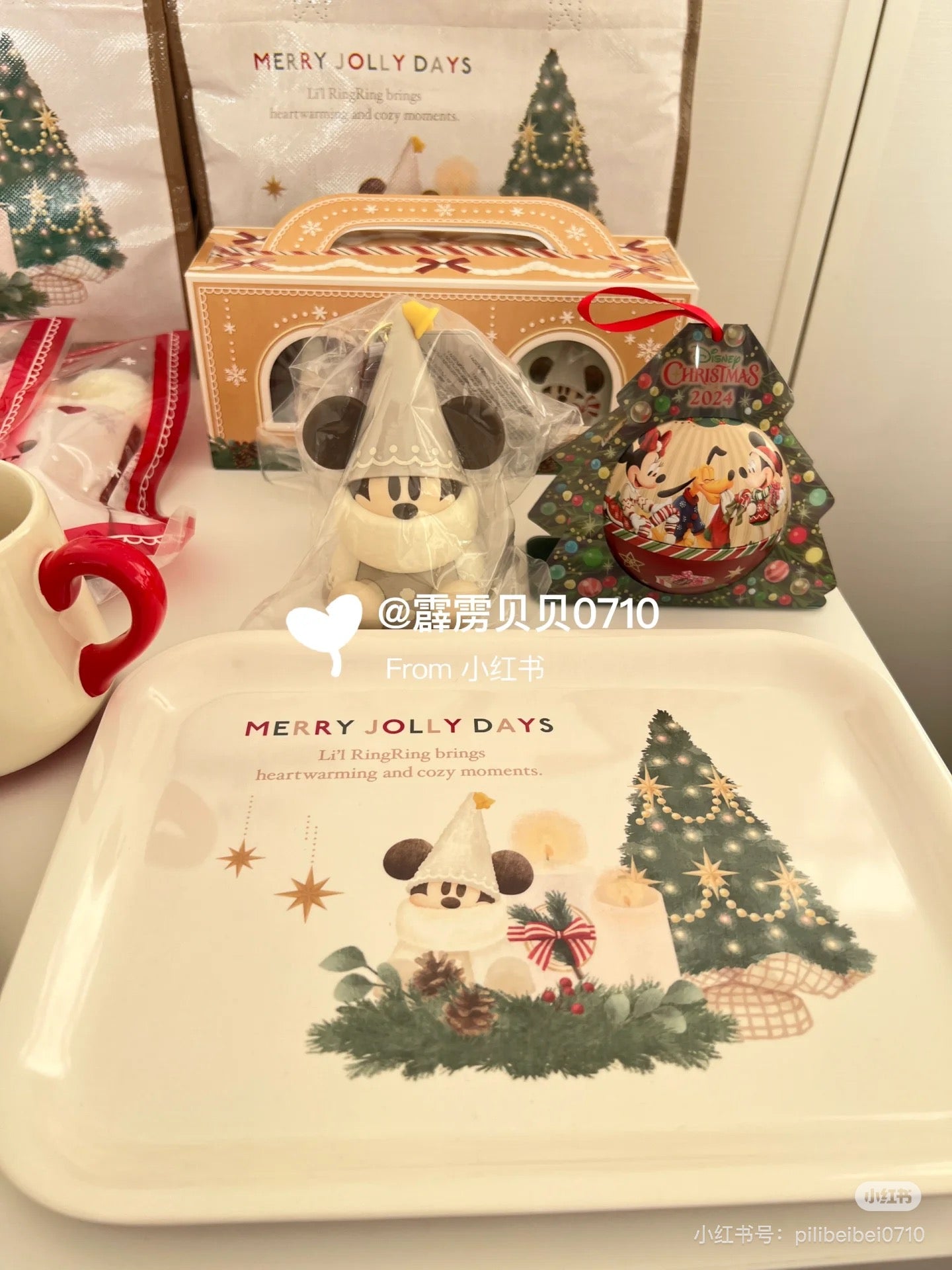 Disney迪士尼 |Merry Lil RingRing Mickey 东迪2024圣诞精灵妖精米奇系列可爱图案托盘/餐盘