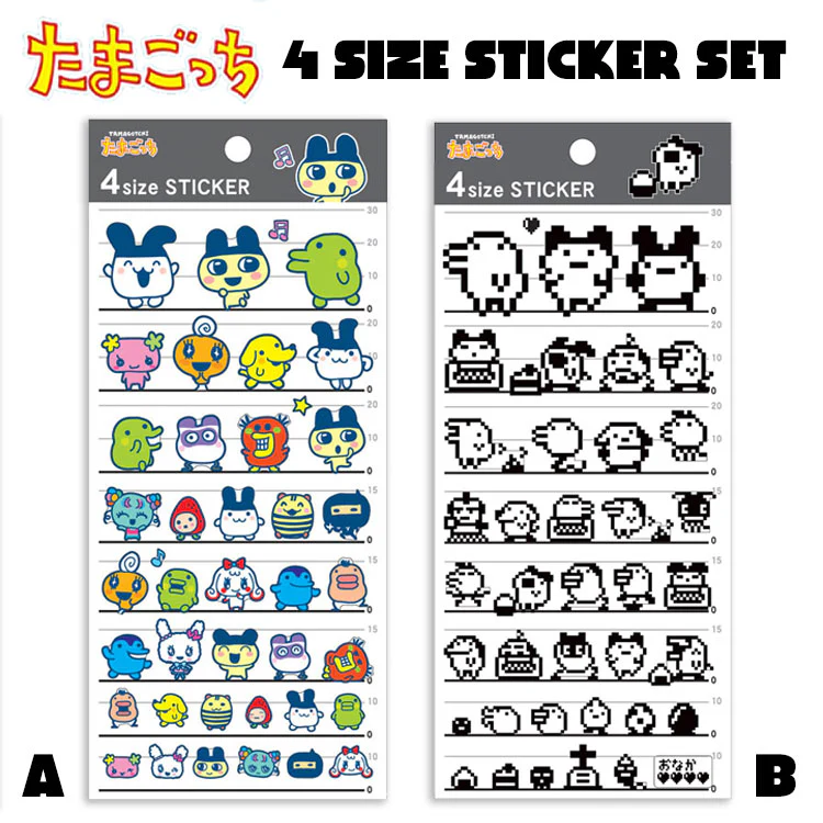 Tamagotchi拓麻歌子|Picture Book Sticker电子宠物角色复古豪华贴纸|约175×90×1mm