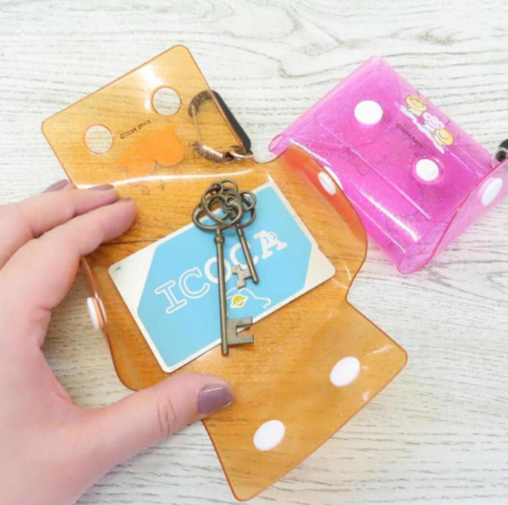 San-X|Clear Multi Case (SS) - Kogepan烤焦面包登山扣细闪PVC透明防水小挂包/钥匙包/卡包|約W90×H75×D20mm