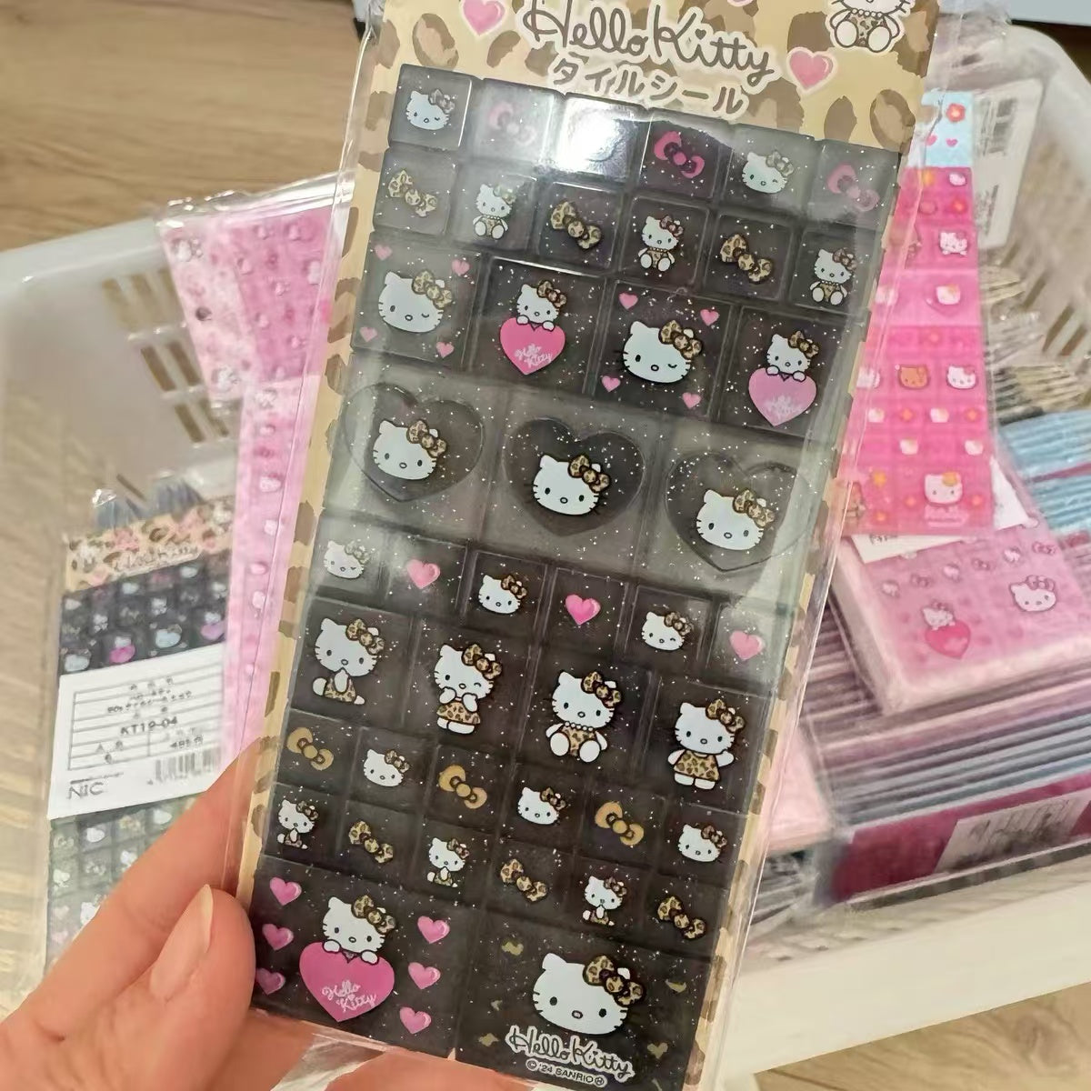 Sanrio|Hello Kitty Gogo Gal Collection Leopard 90s Tile Sticker|5.8×0.2×12cm approx.