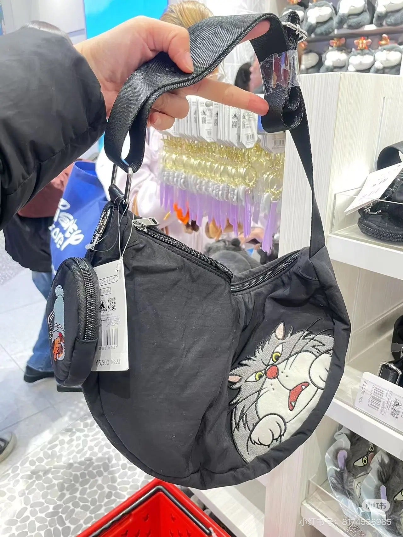 Disney| 2025 CAT DAY Cinderella Lucifer&Jack shoulder bag with pouch