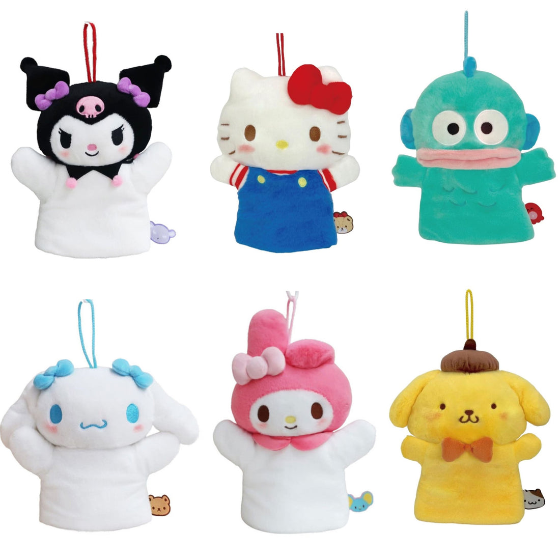 Sanrio三丽鸥|Nakajima Hand Puppet可爱角色毛绒手偶挂件/包挂|约24×20×9cm