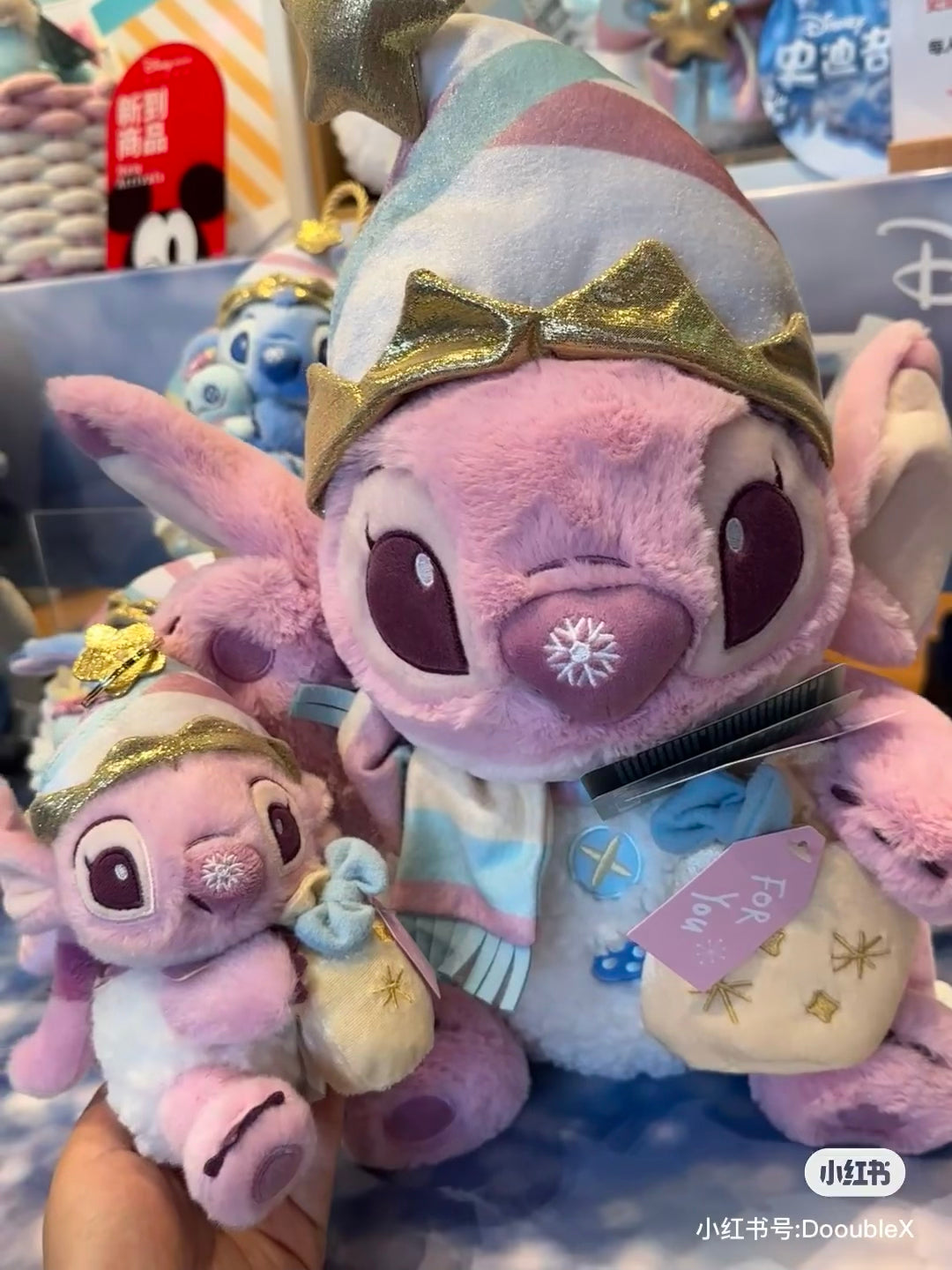 Disney SH|冬日限定Stitch史迪奇雪人系列抱礼物袋毛绒玩偶挂件/包挂