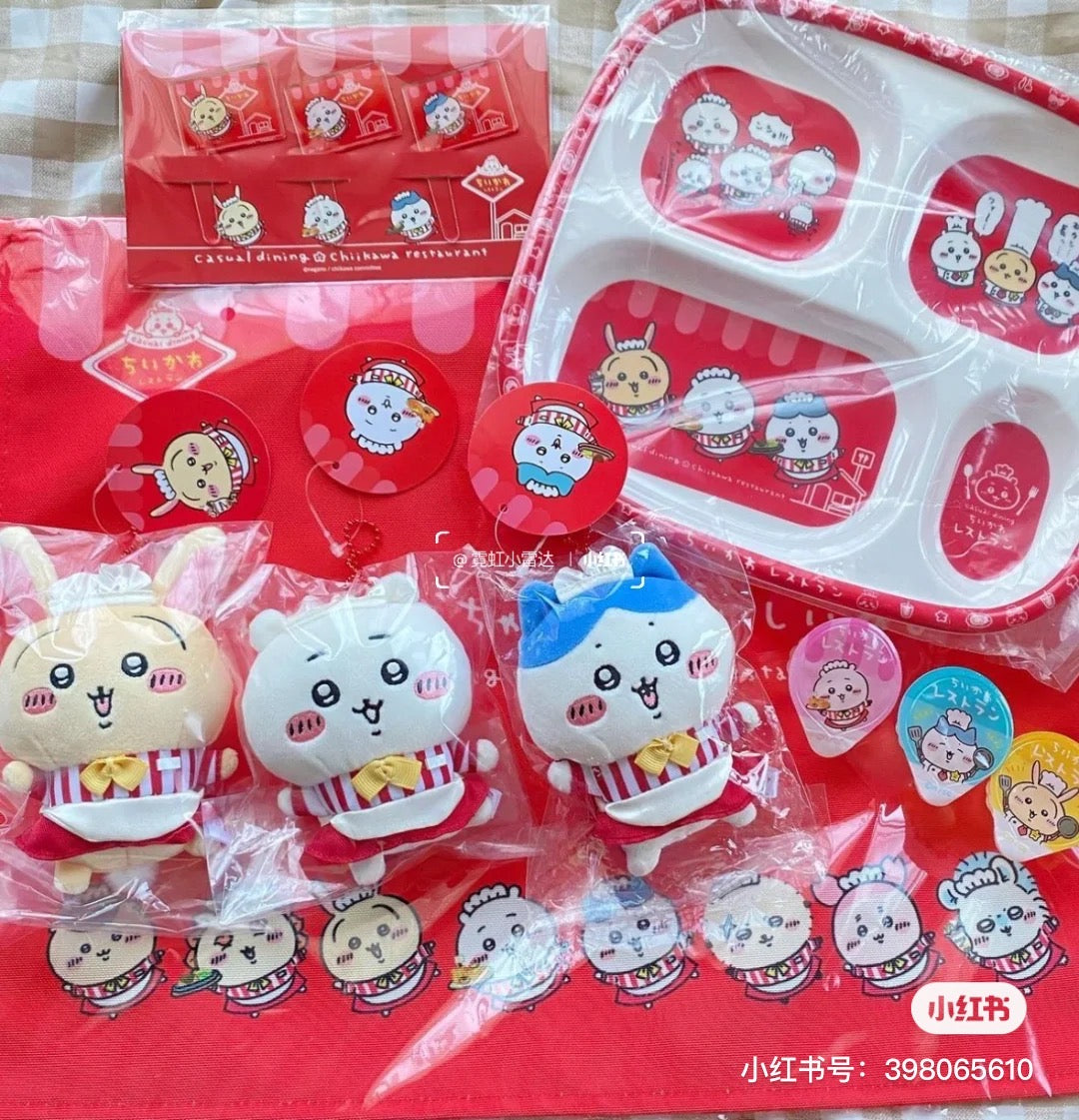 Chiikawa 吉伊卡哇|餐厅限定四格塑料耐摔餐盘|約H228×W254mm