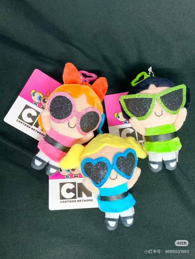 Powerpuff Girls|Sunglasses Mascot Holder /Plush Keychain|100×120×50mm approx.