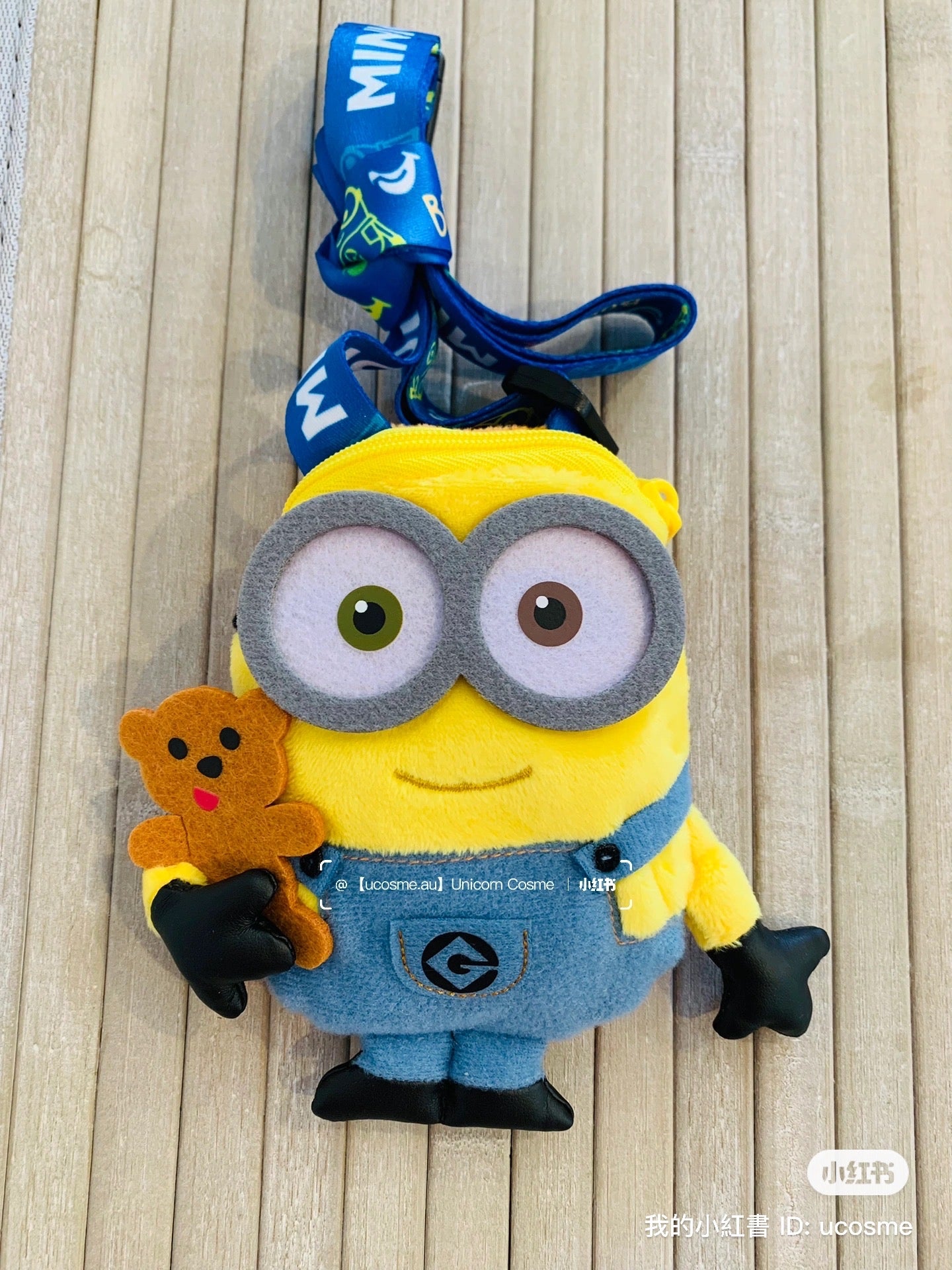 Minions|usj大阪环球影城限定小黄人抱Tim熊/正面钱包/零钱包/背面卡包|約W12.5cm×H13cm×D3cm