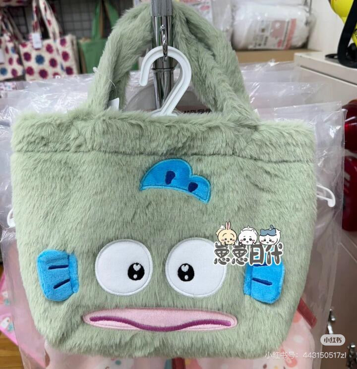 Sanrio三丽鸥|Characters Fur Tote Bag星星眼可爱角色毛茸茸手提托特包|约高20cm×底宽20cm×顶30cm