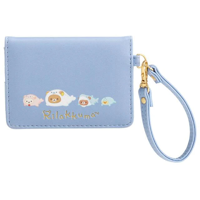 Rilakkuma轻松熊|治愈海洋系列金刻皮质感卡包/内里好多海洋轻松熊|约80×115mm