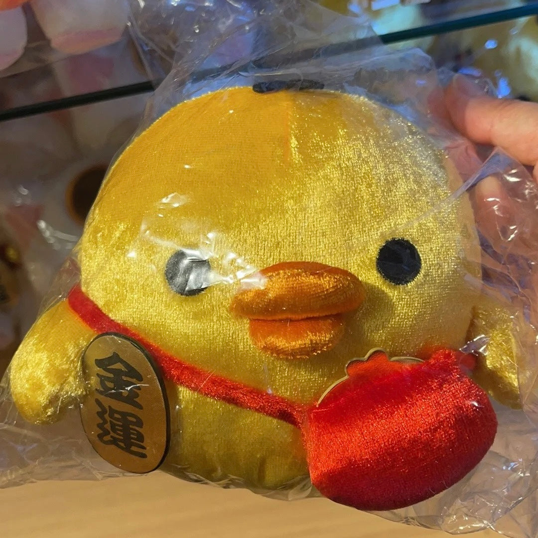 Rilakkuma轻松熊|茶房限定御守寓意金运鼻孔鸡玩偶/公仔|约170×H130mm