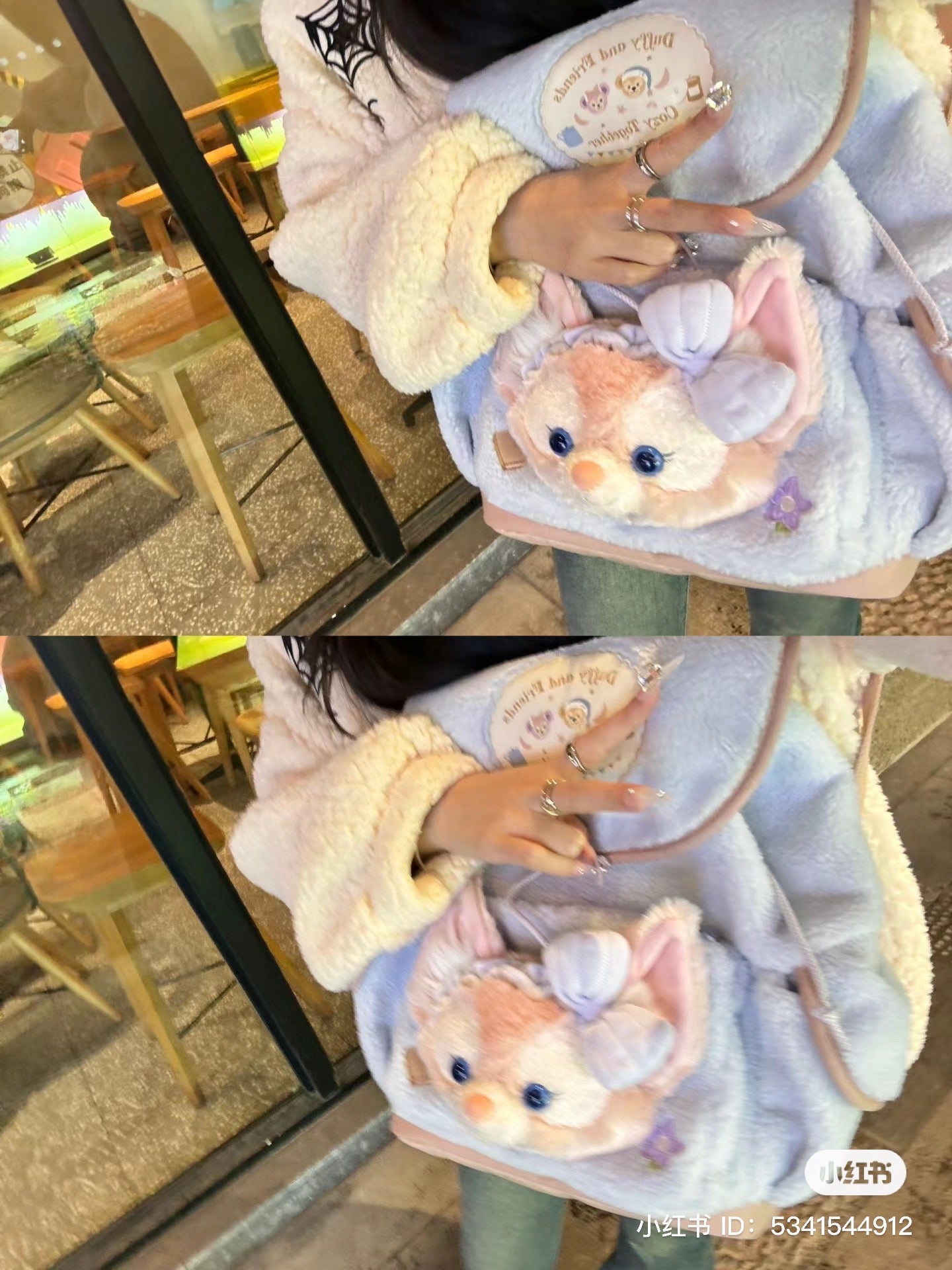 Disney SH|懒懒系列Linabell玲娜贝儿可爱大头书包/双肩包/超美的蓝