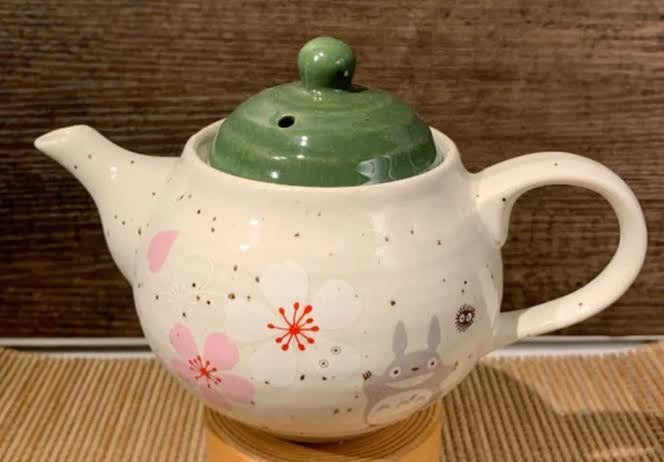 My neighbor totoro|吉卜力宫崎骏龙猫和风樱花日本制美浓烧陶器/陶瓷茶壶|約12.8×12.8 x 8 cm