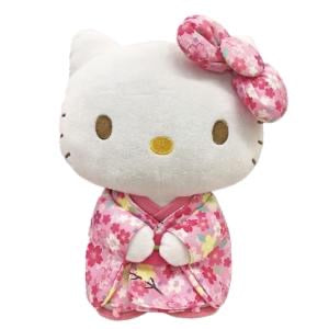 Sanrio三丽鸥|粉色樱花和服站姿Hello Kitty|L号约28 x 20 x 10 cm