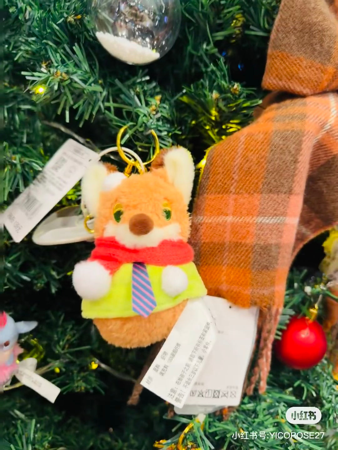 Disney迪士尼|Plush Mascot Keychain / Snowmen Christmas 2024东迪冬日圣诞限定雪人雪球系列可爱角色毛绒玩偶挂件/包挂/圣诞树装饰|约16.5×7.5×6cm