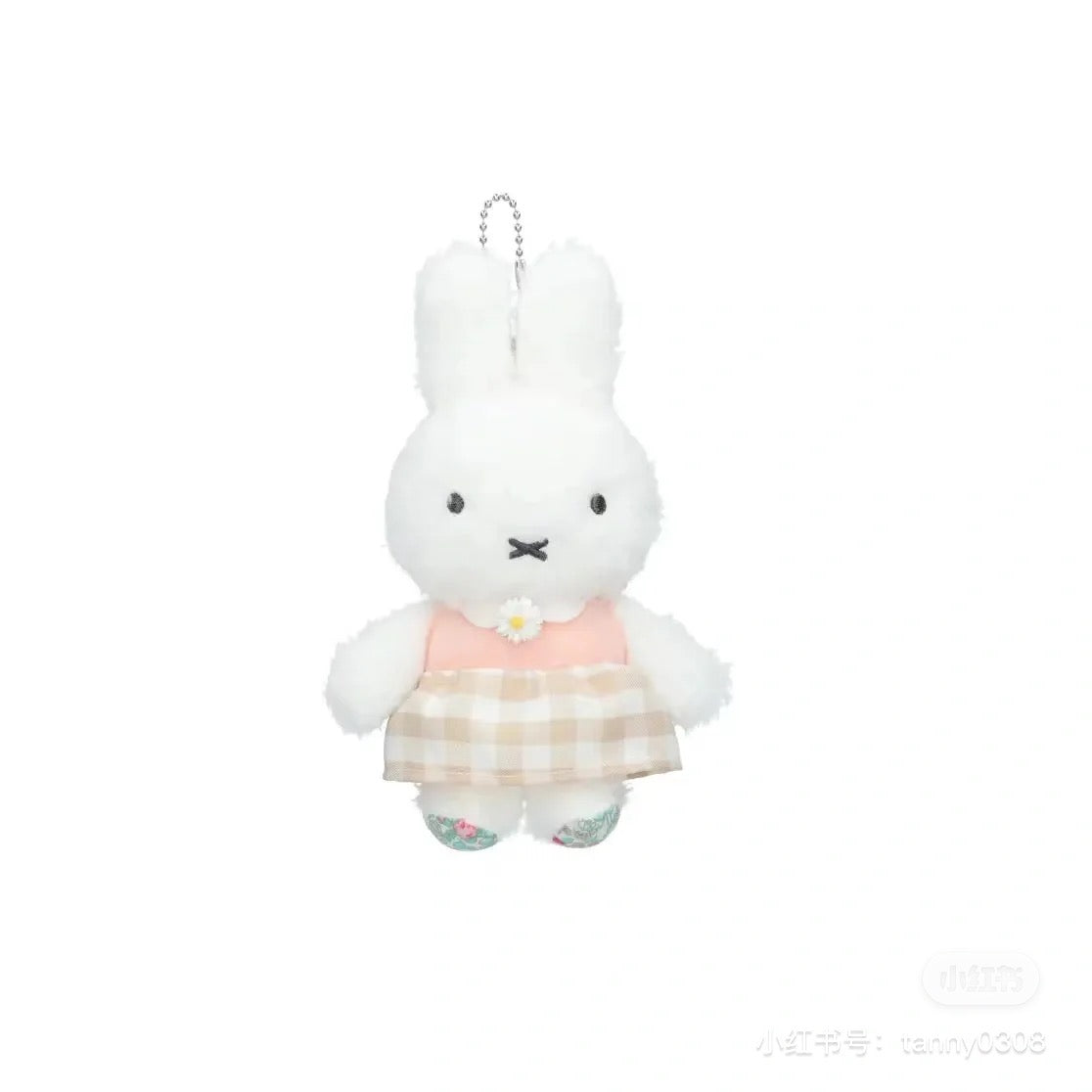 Miffy米菲|flower Miffy限定雏菊格子裙超软萌玩偶挂件