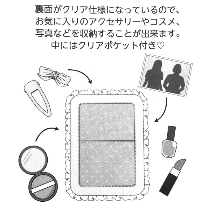 Sanrio|Cupid baby丘比特宝宝系列角色大头收纳包/可放写真照/背面透明蕾丝边/超Q奶嘴拉链头/波点内衬|约W285×H195×D125mm