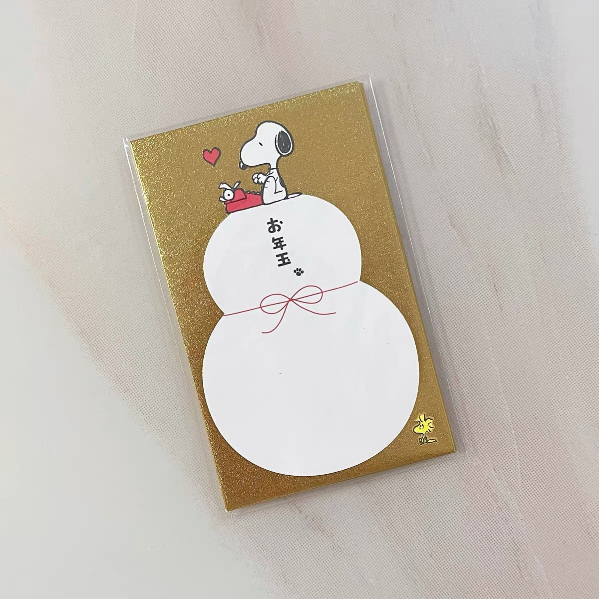 SNOOPY史努比|Peanuts蛇年豪华金色新年贺卡信封红包套装/3枚入|约105×65mm