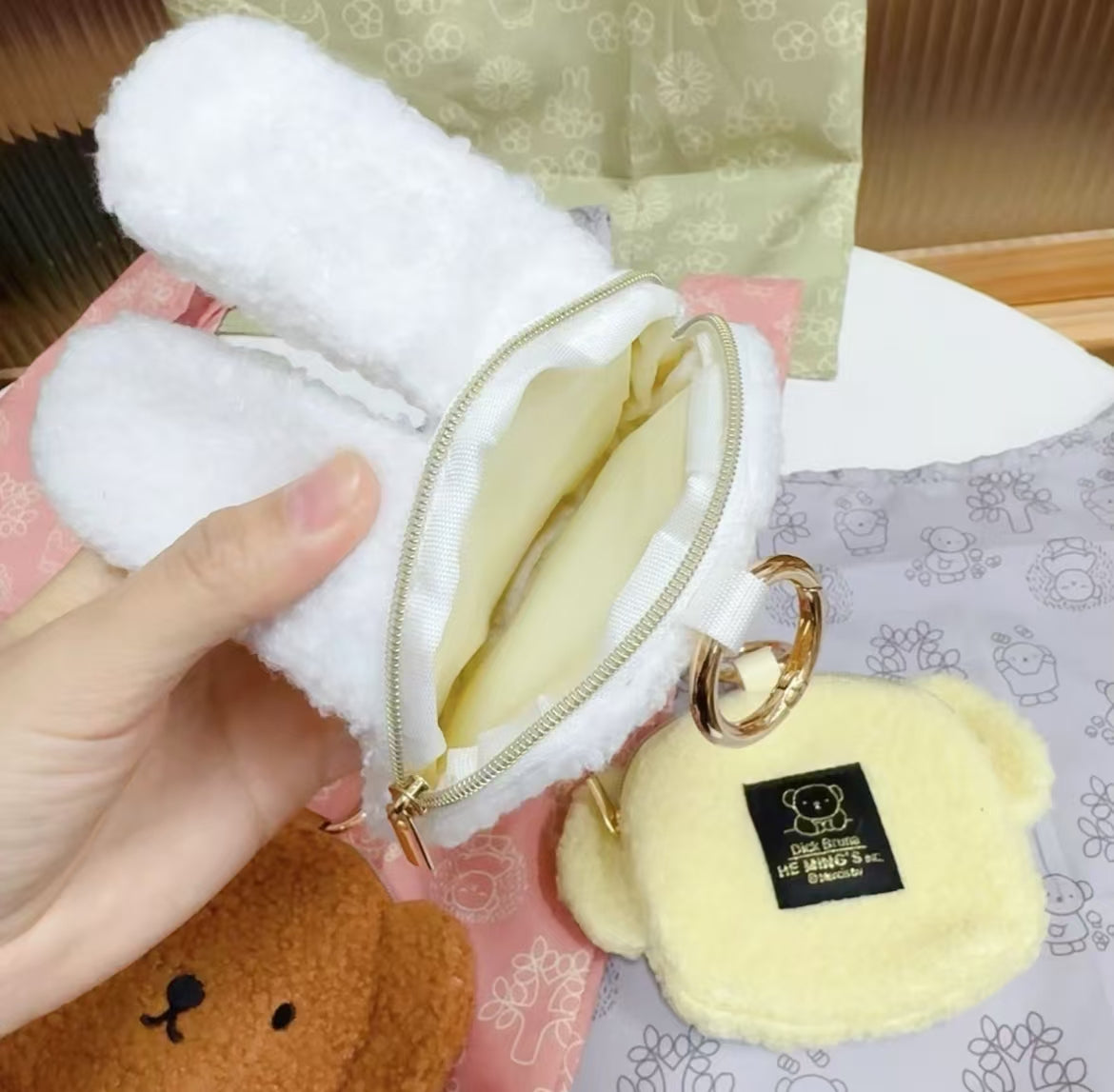 Miffy Bakery|Eco Bag Packable Pocketable Pouch/Plush Keychain|W12×H17×D5cm