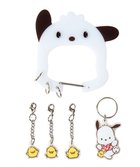 Sanrio|Pochacco Loves Pee-chans Happy Birthday Acrylic Carabiner Keychain/Keyring|8×1×8cm approx.
