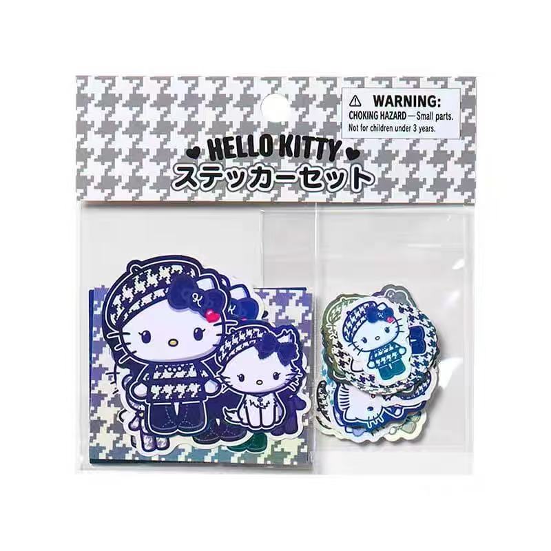 Hello Kitty|Monochrome Girly Twin Coordinate Sticker Set|10×0.3×10.5cm approx.