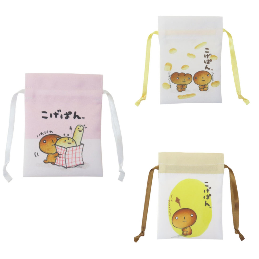 San-X|Mini Drawstring Pouch - Kogepan烤焦面包迷你抽绳收纳包/巾着|约W90×H120mm