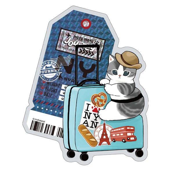Mofusand|Mofumofu Journey Cat Glitter Hologram Sticker|94×115.7mm approx.