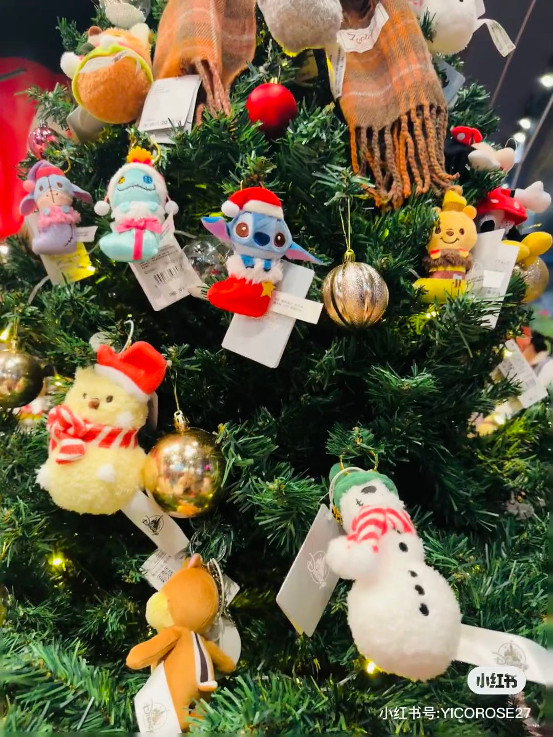 Disney迪士尼|Plush Mascot Keychain / Snowmen Christmas 2024东迪冬日圣诞限定雪人雪球系列可爱角色毛绒玩偶挂件/包挂/圣诞树装饰|约16.5×7.5×6cm