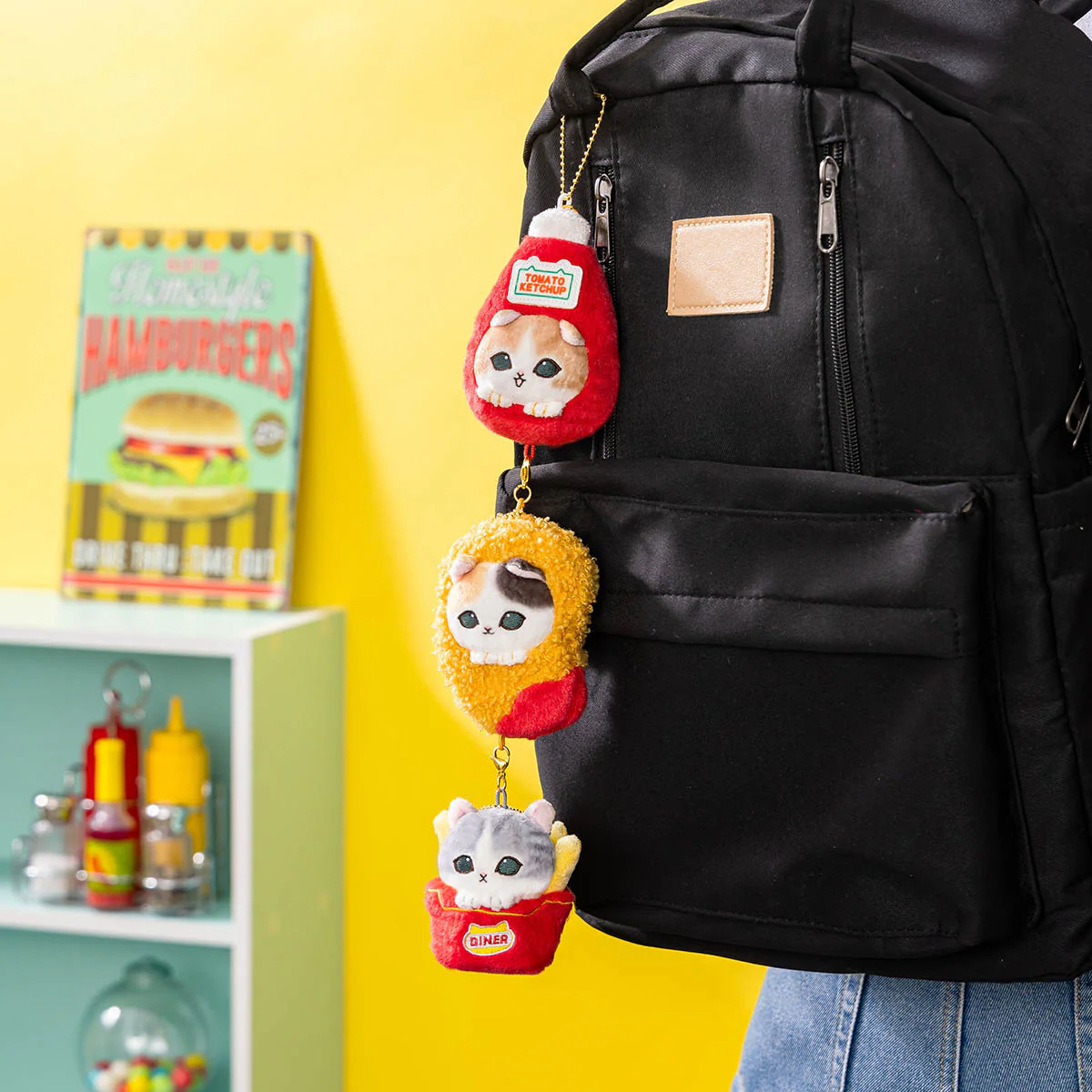 Mofusand|Diner Connectable! Triple Charm Mascot Holder /Plush Keychain