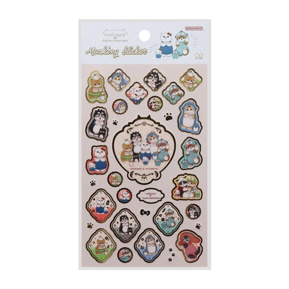 Mofusand|Sanrio × Mofusand Seal Sticker|145×90mm approx.