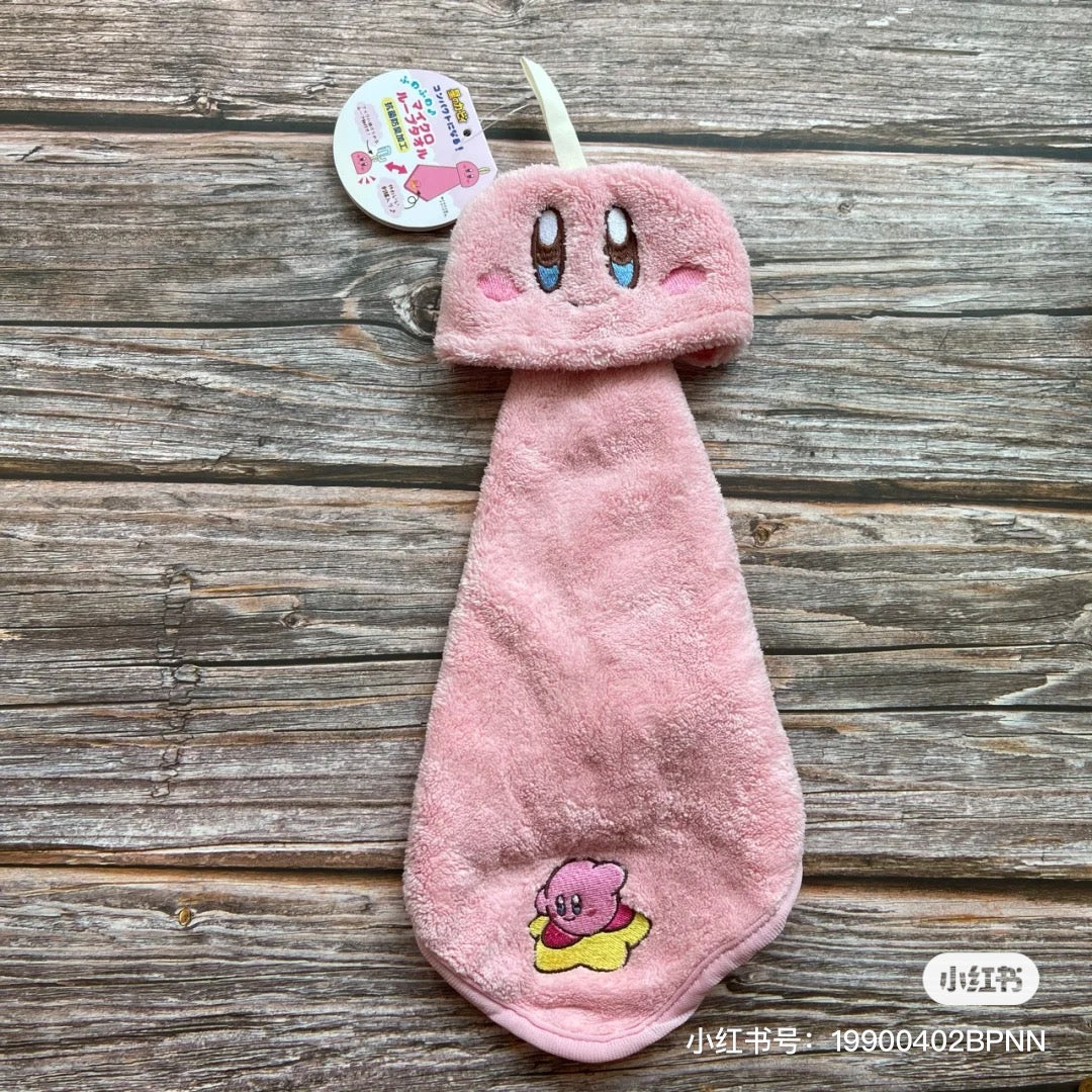 Kirby星之卡比|粉色微笑卡比擦手巾/可收纳毛巾|约9×12cm